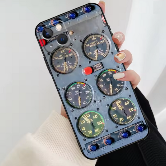 iPhone 16 Pro Max Schutzhülle – Cockpit Instrumenten-Design (Full Coverage)